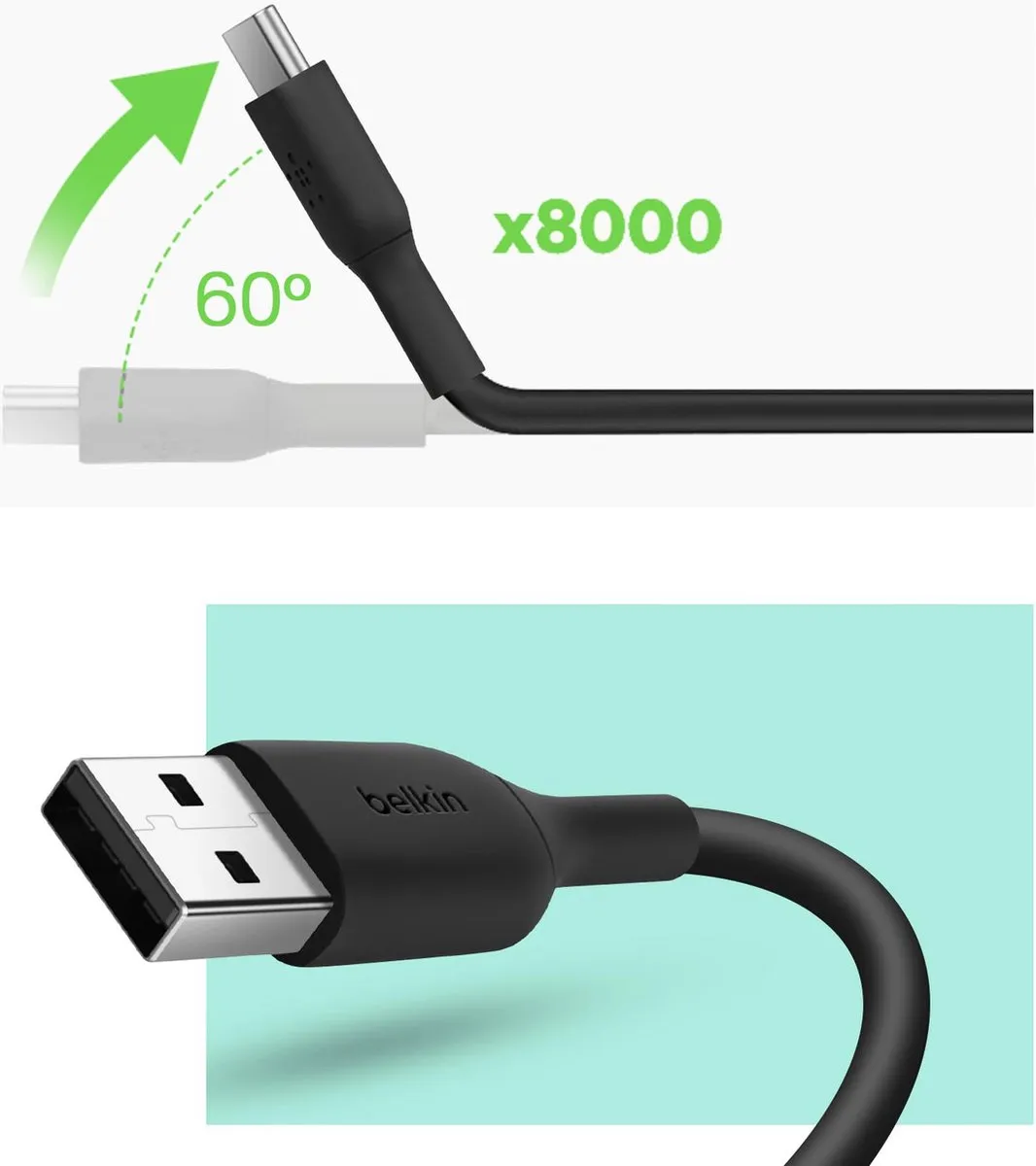 Belkin CAB001bt3MBK USB-C naar USB Kabel 3m - Zwart
