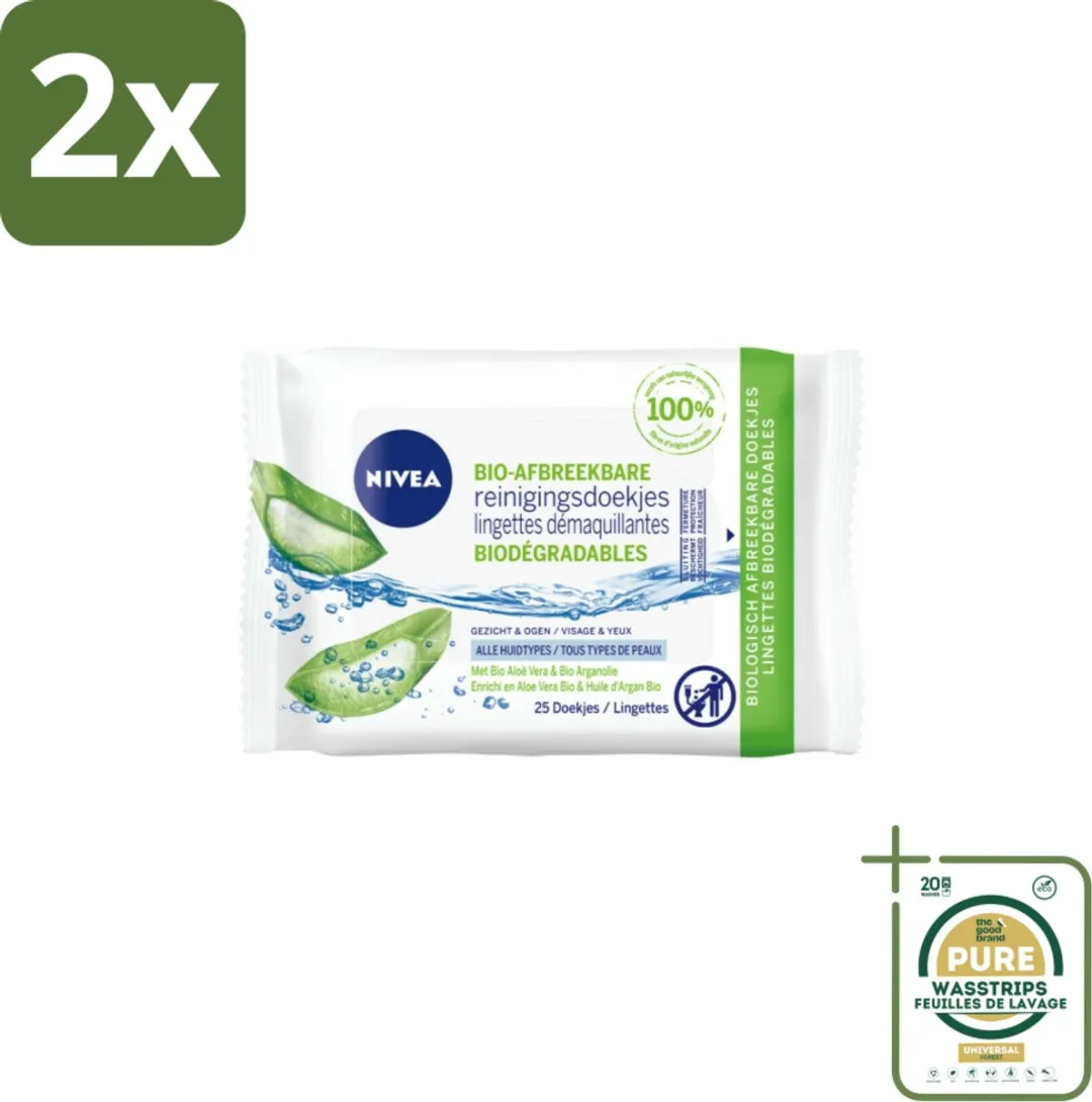 NIVEA Bio Aloe Vera Reinigingsdoekjes 50 Stuks