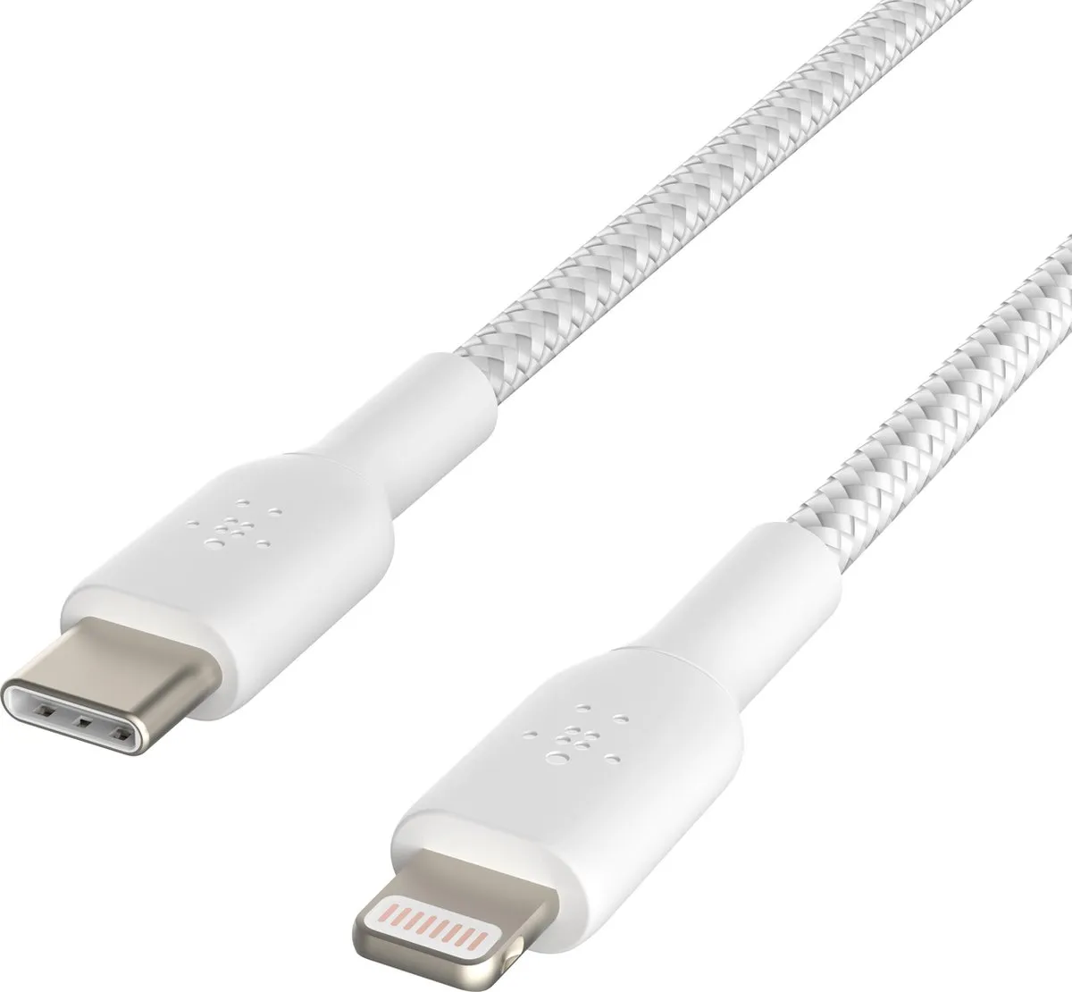 Belkin Braided iPhone Lightning naar USB-C Kabel 2m - Wit