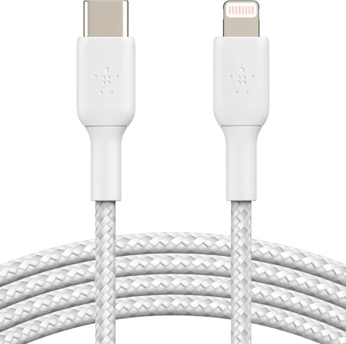 Belkin Braided iPhone Lightning naar USB-C Kabel 2m - Wit