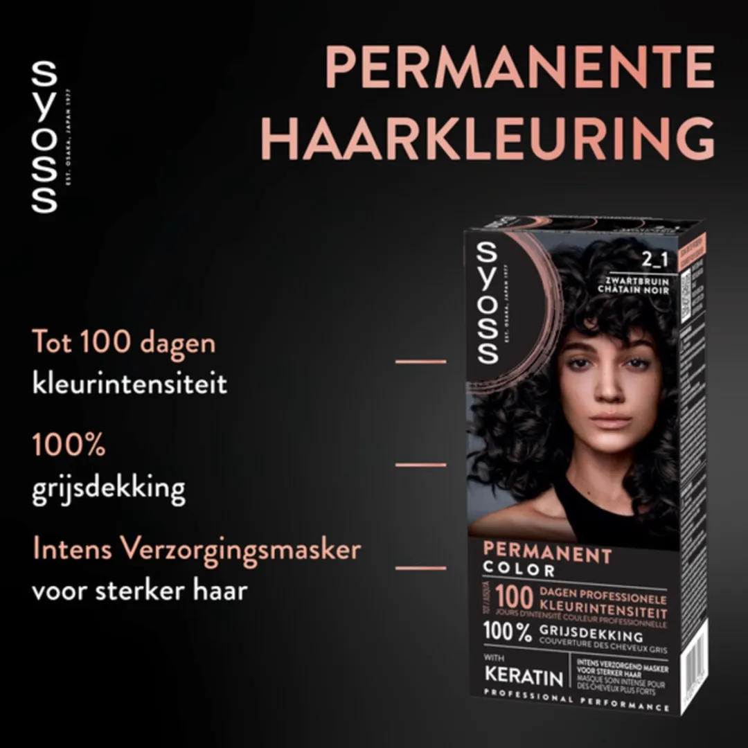 SYOSS Coloration 2-1 Zwartbruin Haarverf - 10 Stuks