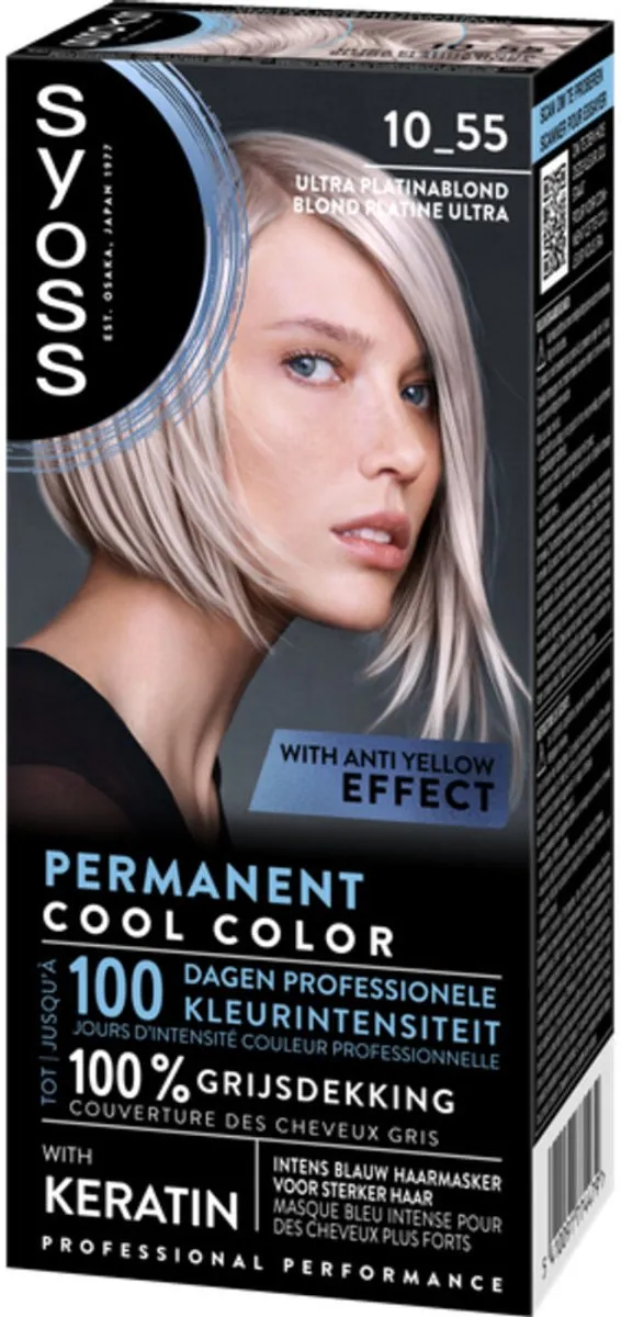 SYOSS Permanent Haarkleuring 10-55 Ultra Platina Blond - 2x230ml