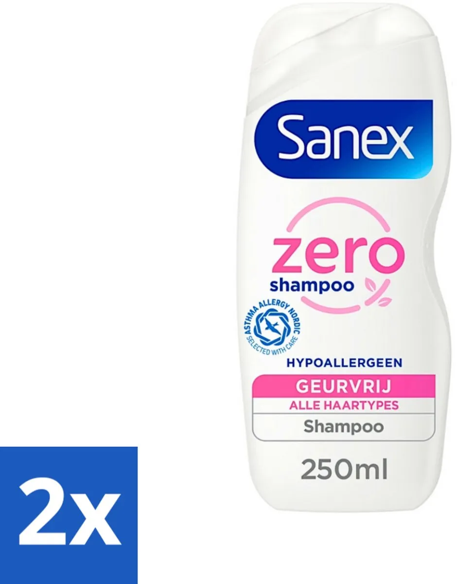 Sanex Zero% Normal Hair Shampoo 500ml - 2 Stuks