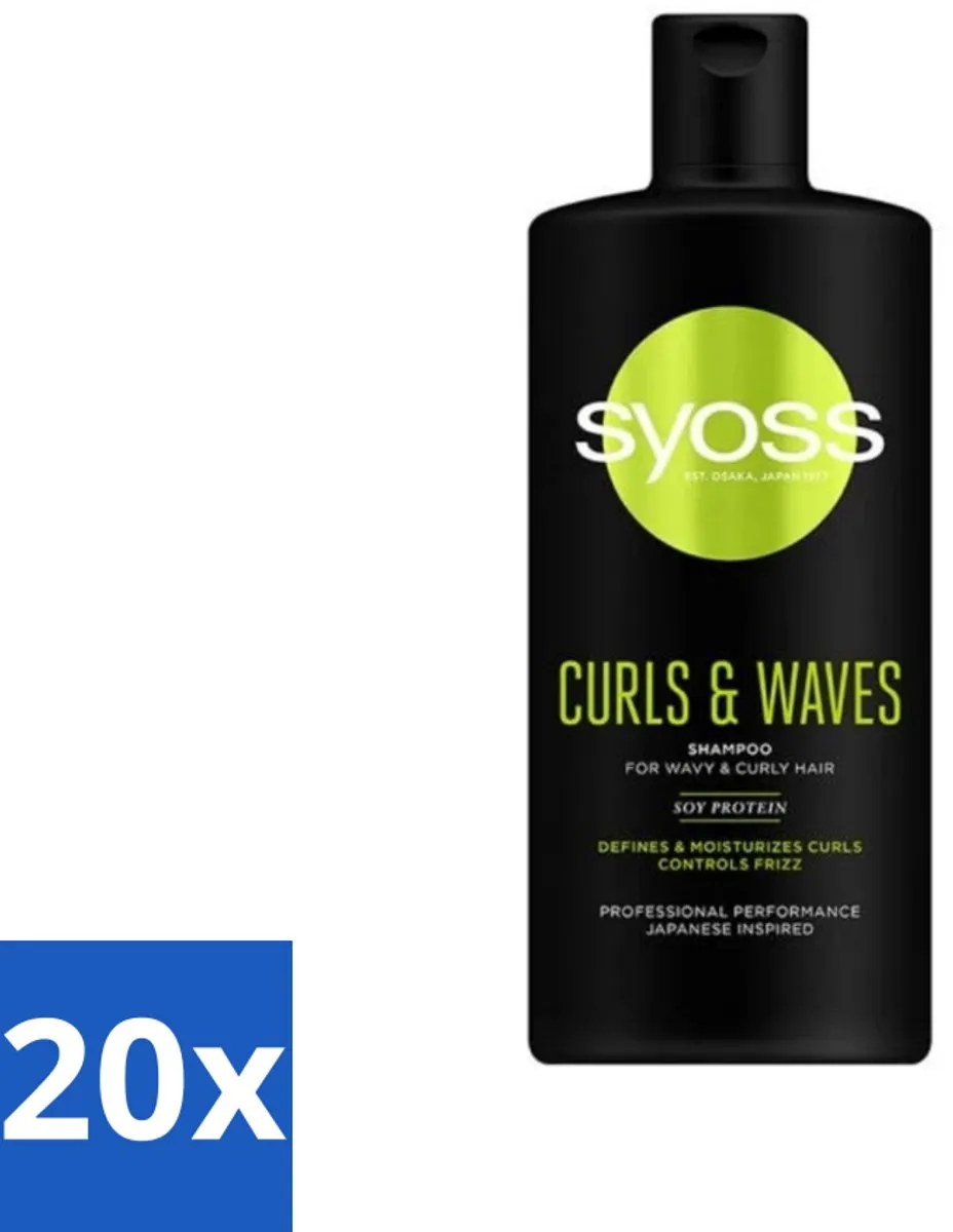 SYOSS - Rizos Pro Rizos Pro - Shampoo - Langdurige Styling - 440ml - Bulkverpakking - 20 stuks