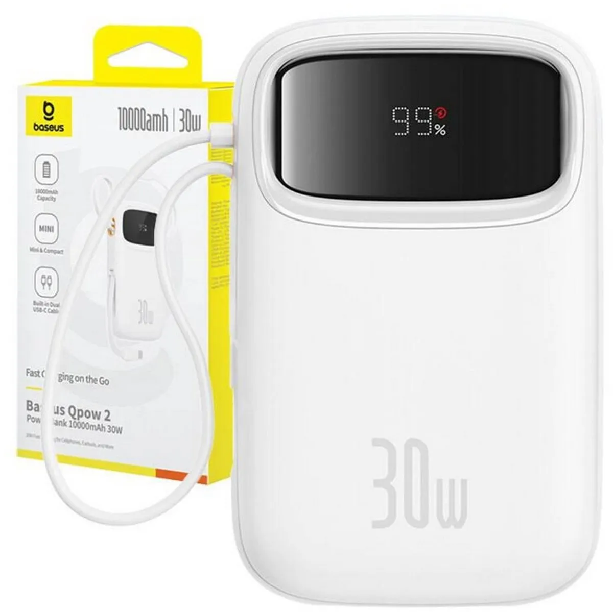 Baseus Qpow 2 Powerbank 10000mAh 30W - Wit