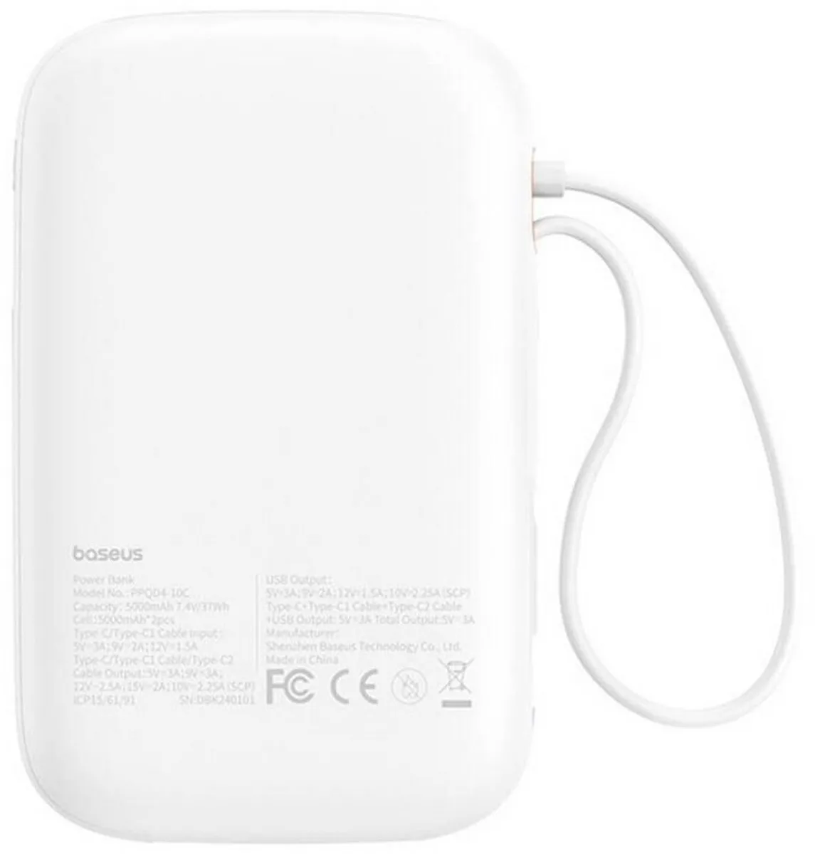 Baseus Qpow 2 Powerbank 10000mAh 30W - Wit