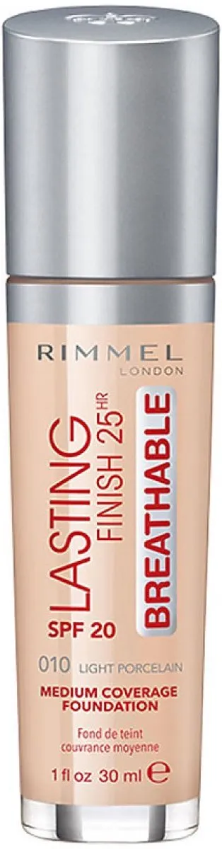 Rimmel London Lasting Finish Foundation 010 Light Porcelain - 30ml