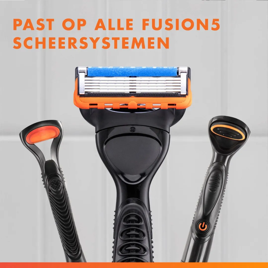 Gillette Fusion5 Power Handvat + 12 Scheermesjes - Oranje/Blauw - afbeelding 6 van 6