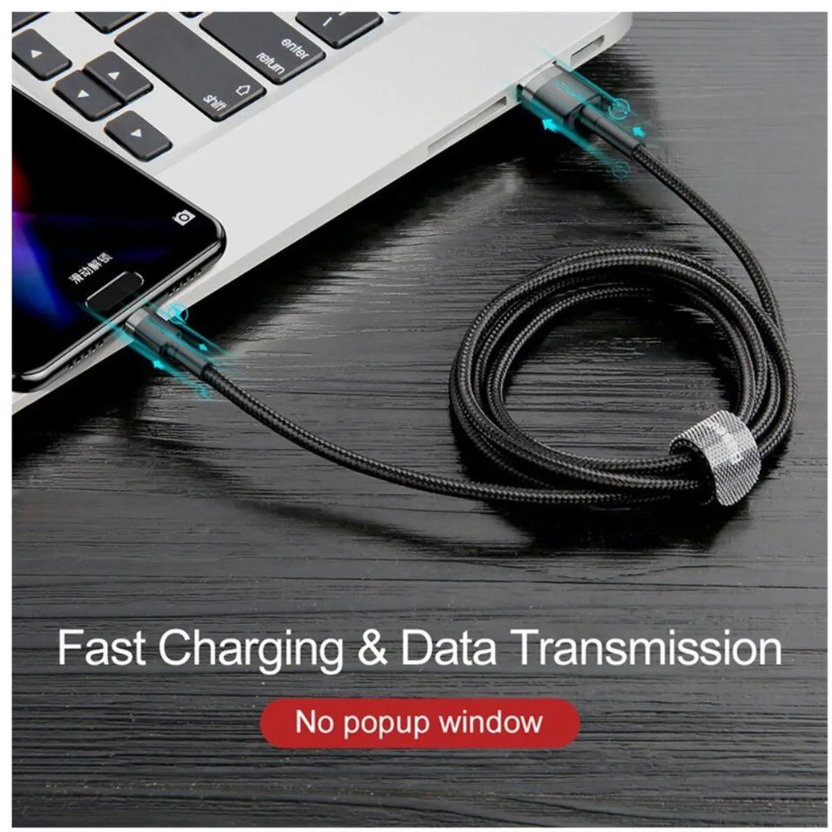 Baseus 3700 USB-C Snellaadkabel 2M - Grijs