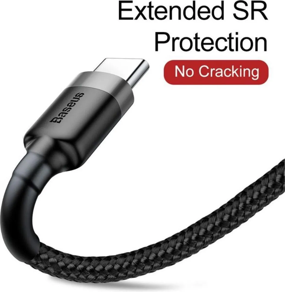Baseus 3700 USB-C Snellaadkabel 2M - Grijs