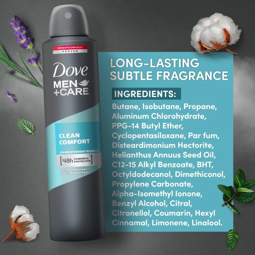 Dove Deo Spray Clean Comfort 250ml - 3x
