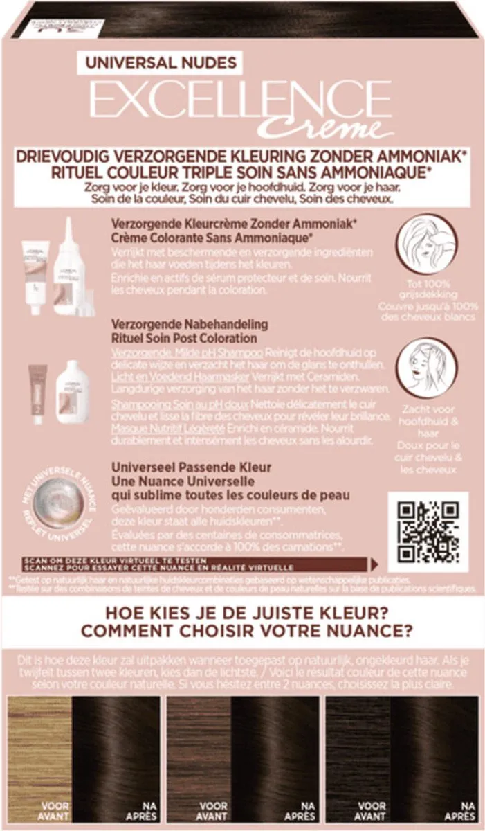 L'Oréal Paris Excellence Universal Nudes 3U Haarverf - 268g