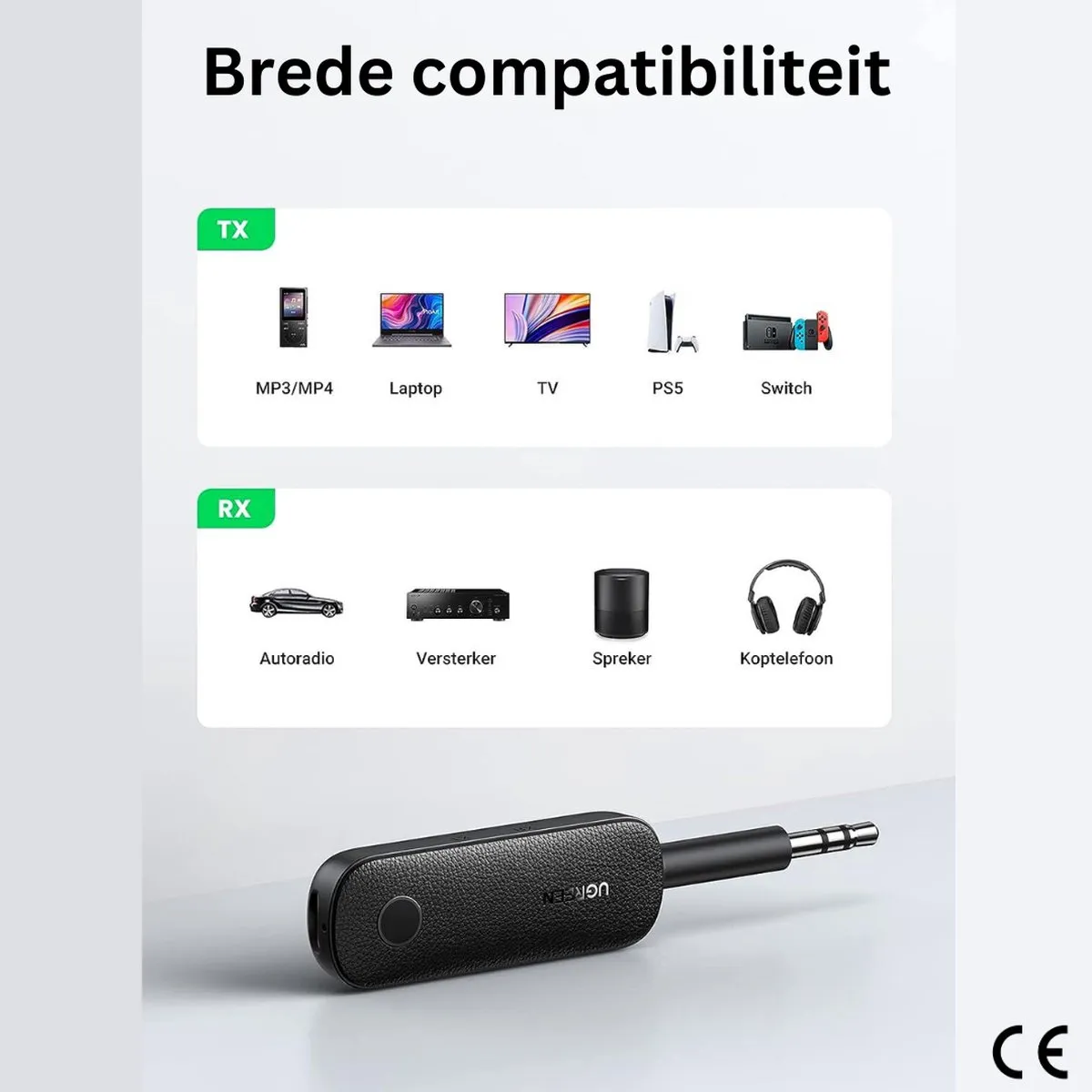 Luxe bluetooth transmitter - 2-in-1 - incl ingebouwde microfoon - bluetooth adapter