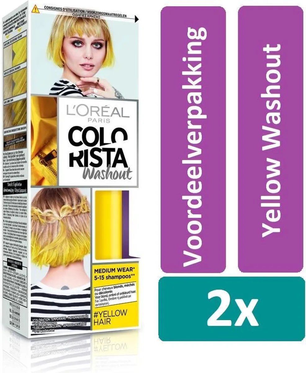 L'Oréal Paris Colorista Wash Out Haarverf Geel 80ml