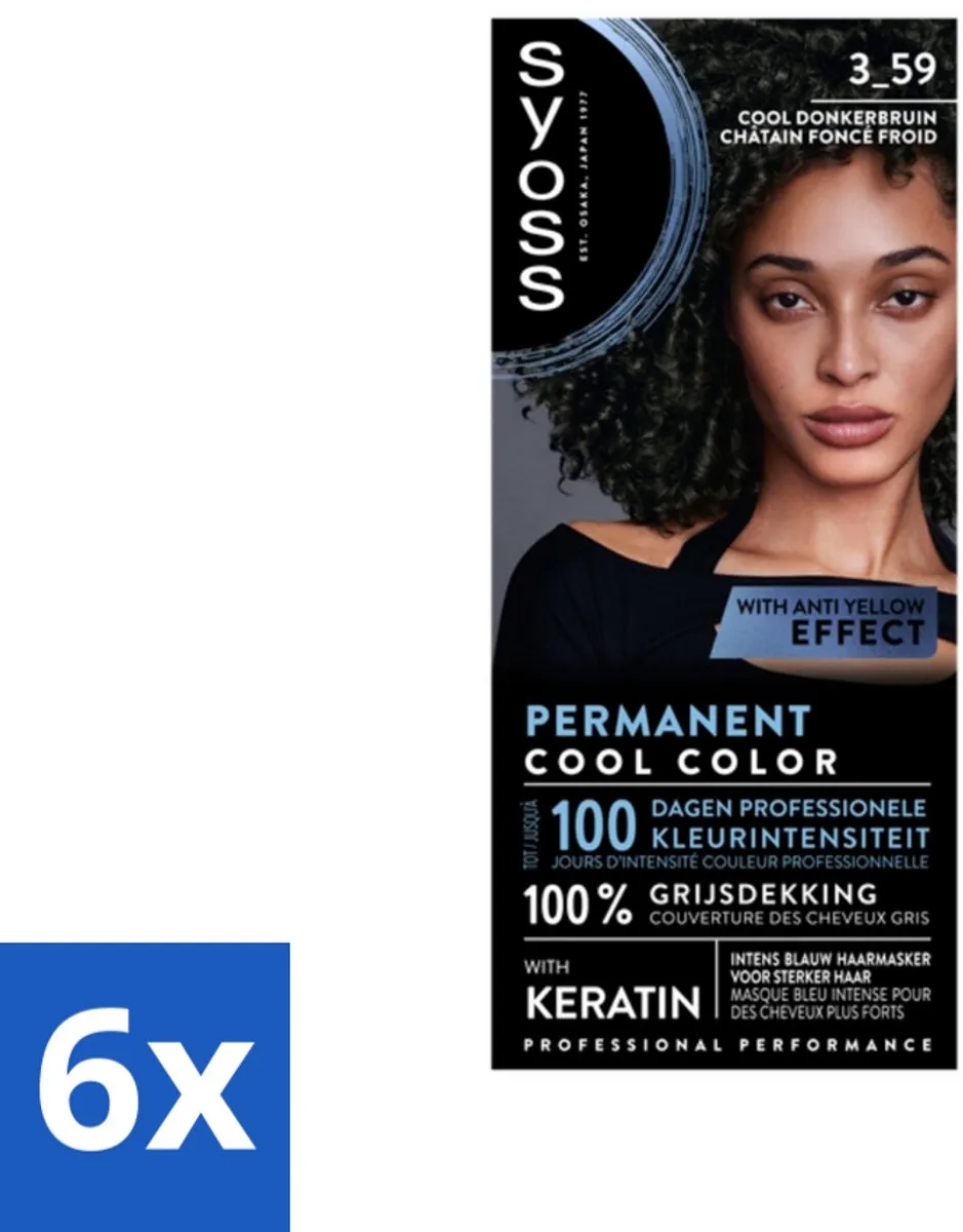 SYOSS Coloration 3-59 Cool Donkerbruin Haarverf - 6 Stuks