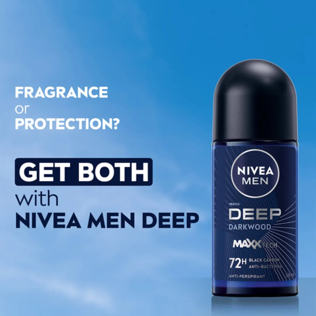 NIVEA MEN Deep Anti-Transpirant Deo Roller Dark Wood - 6x50ml