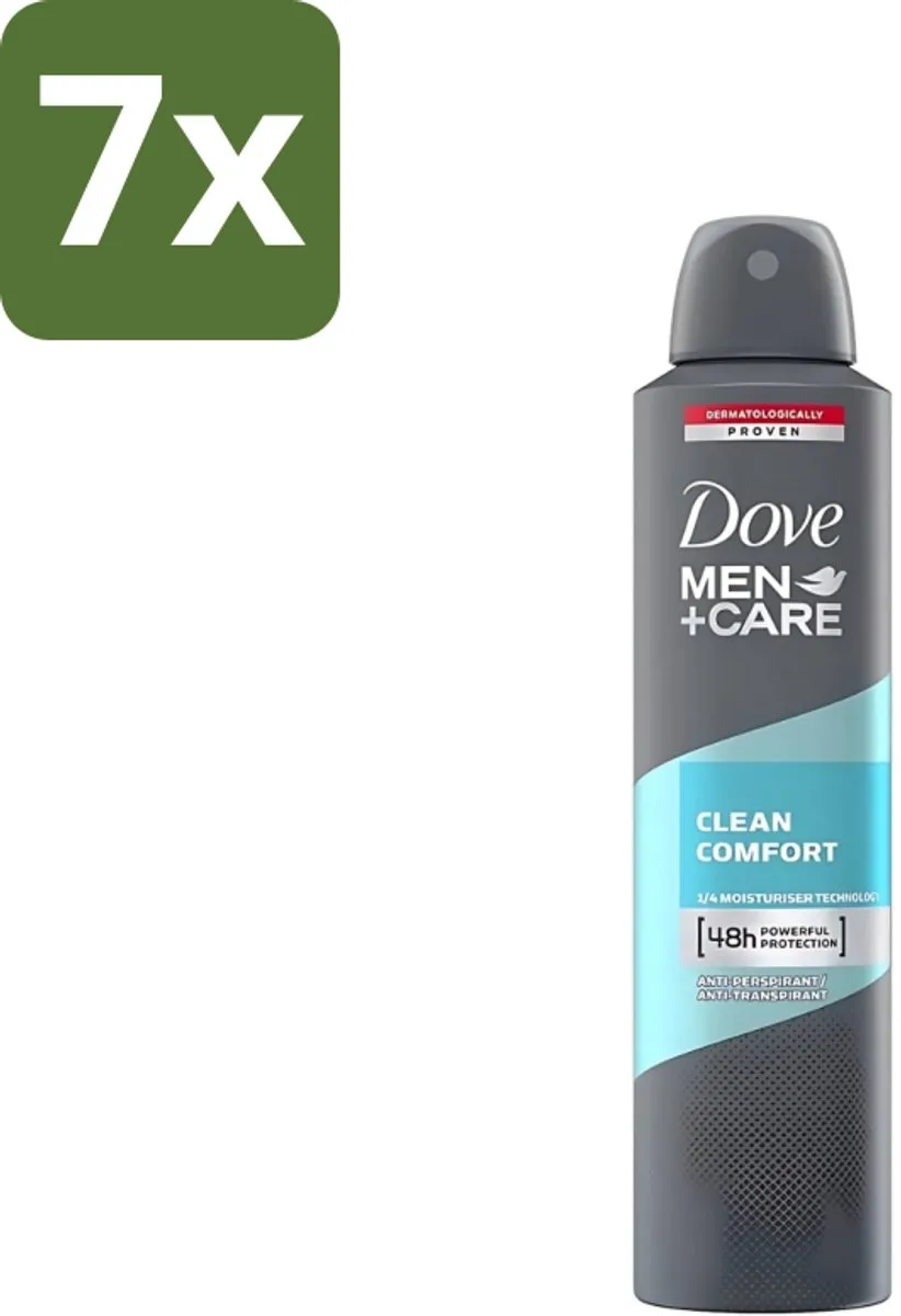 Dove Men+Care Clean Comfort Deodorant 250ml - 7 Stuks