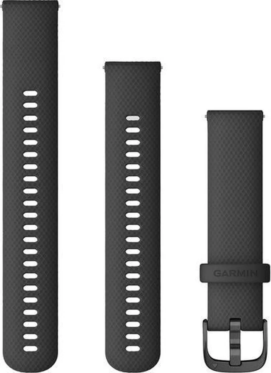 Garmin Quick Release Siliconen Horlogebandje 20mm - Zwart