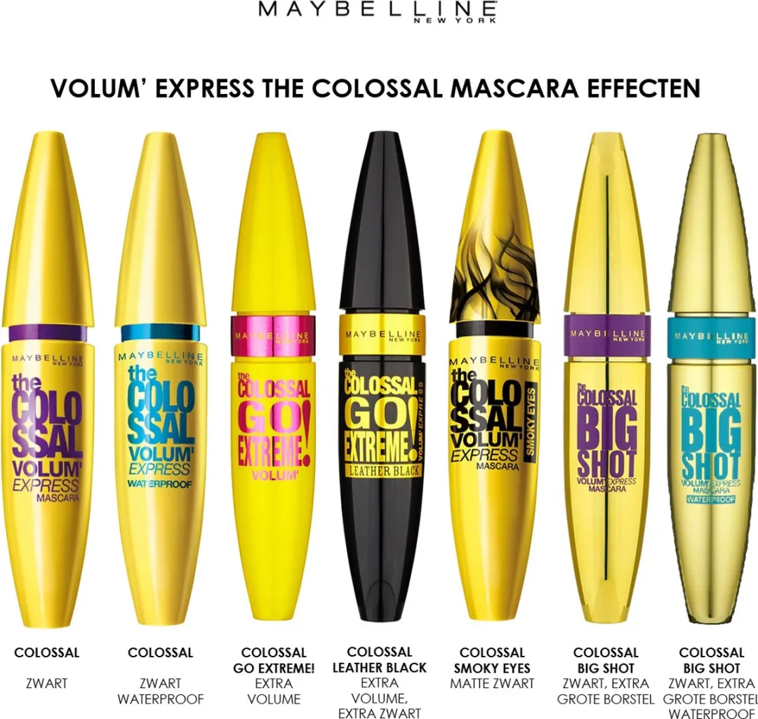 Maybelline Volum' Express Colossal Waterproof Mascara Zwart - 10,7 ml - afbeelding 6 van 6