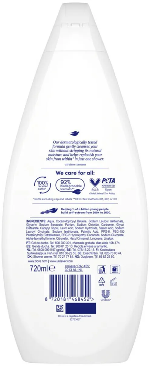 Dove Silky Velvet Douchecrème 720ml - 15 Stuks