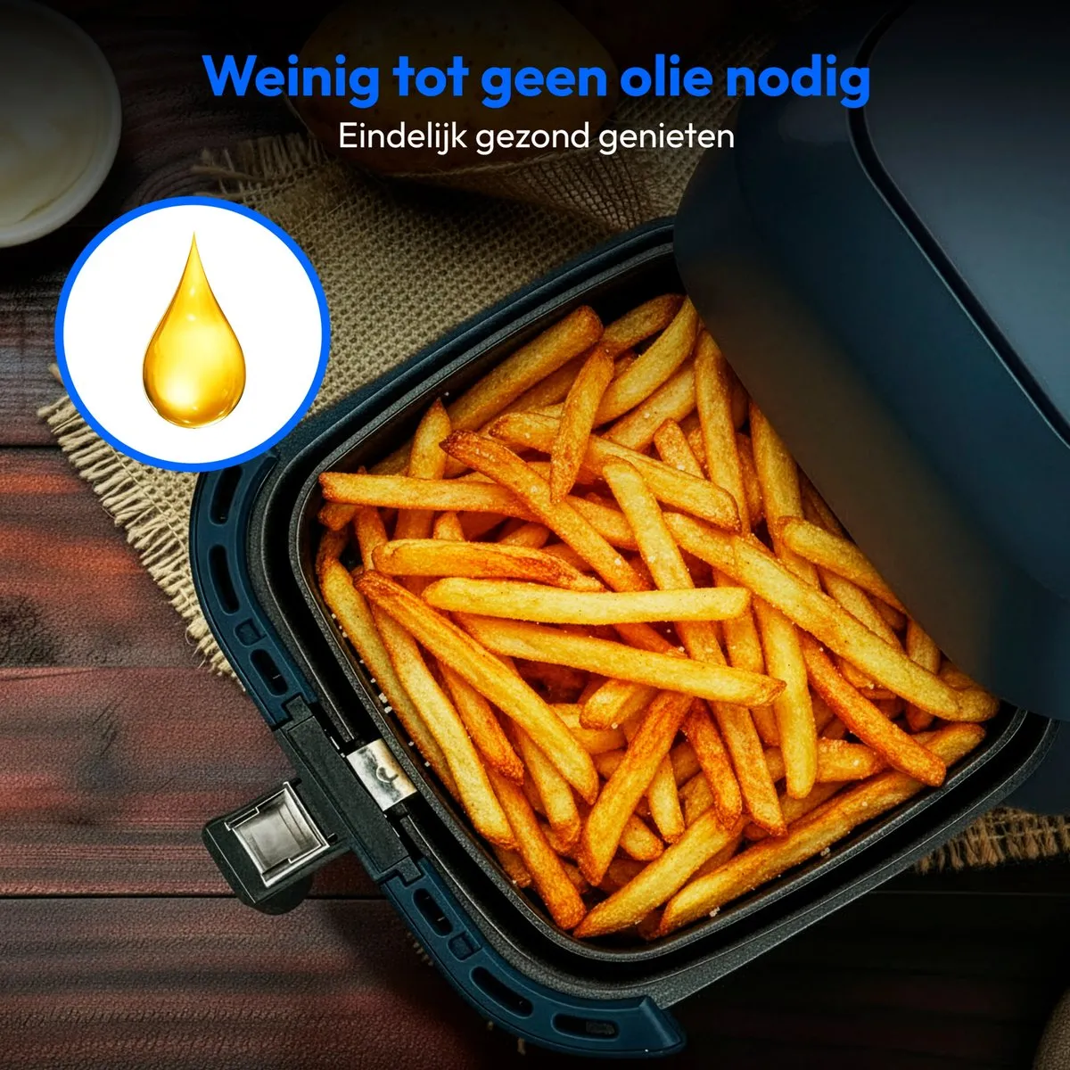 Medion E40 XL Airfryer 5,2L - 2.150W - 9 Programma's - Matgrijs