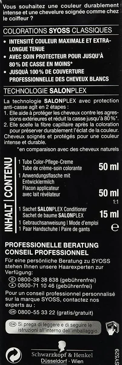 SYOSS Salonplex Permanente Haarkleuring 5-29 Intens Rood 115ml