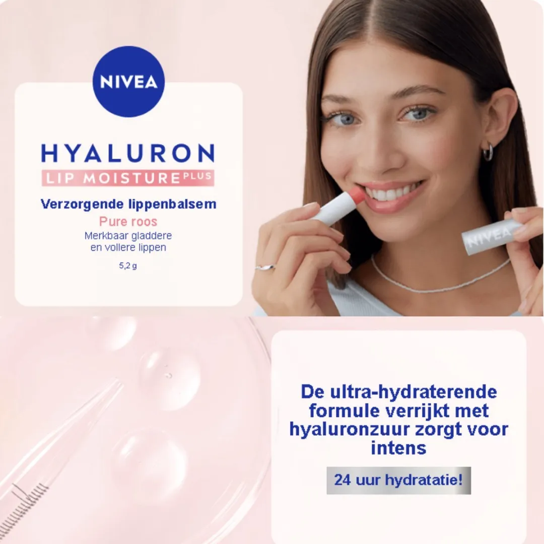 NIVEA Hyaluron Plus Lippenbalsem Sheer Rose - 3x5,2g - afbeelding 6 van 6