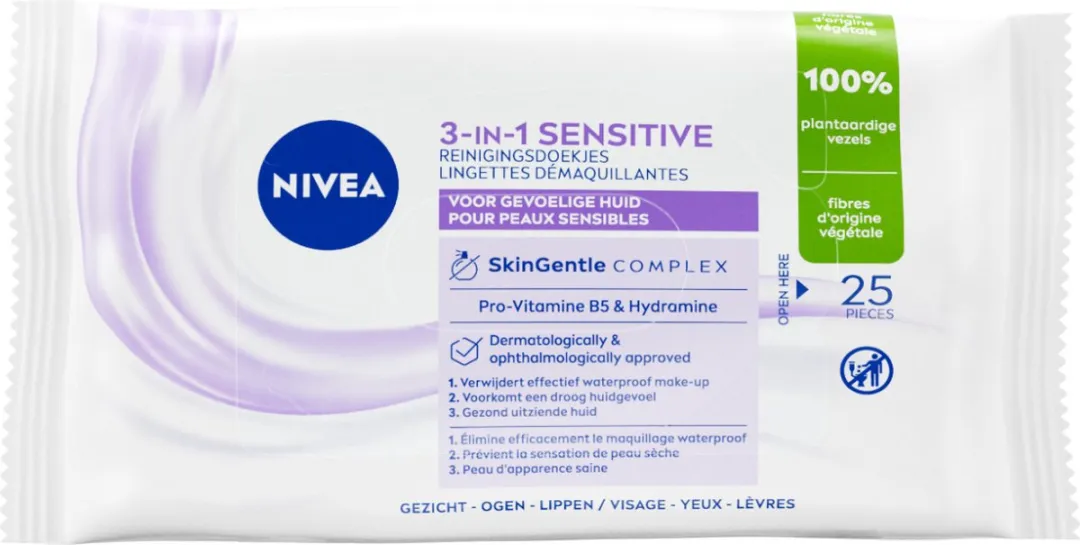 NIVEA Sensitive Reinigingsdoekjes - 25 Stuks