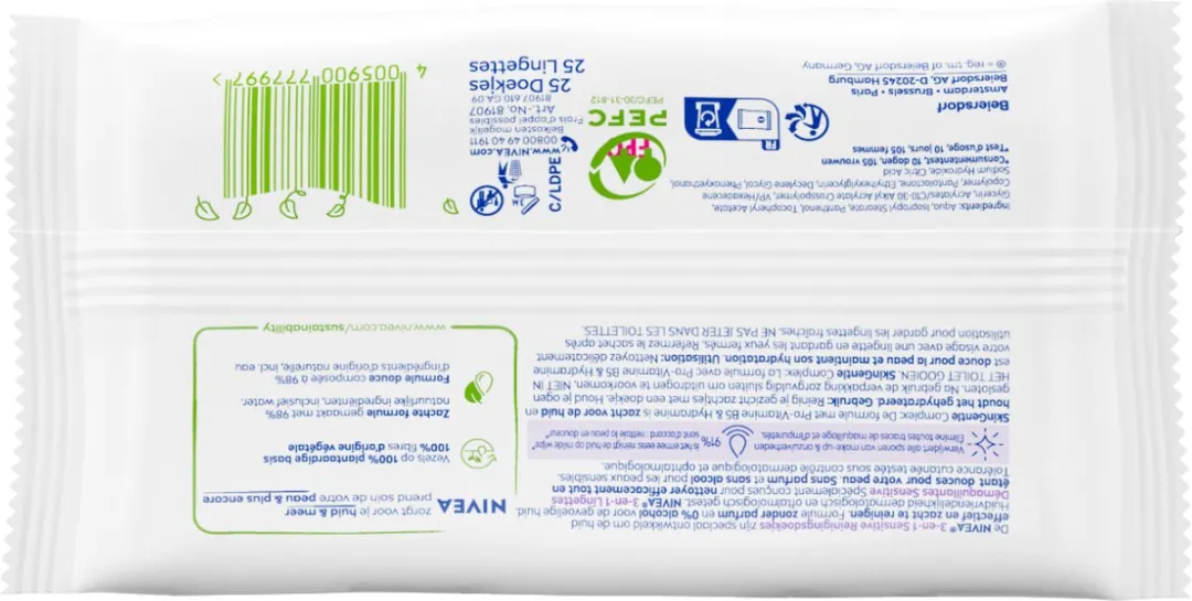 NIVEA Sensitive Reinigingsdoekjes - 25 Stuks