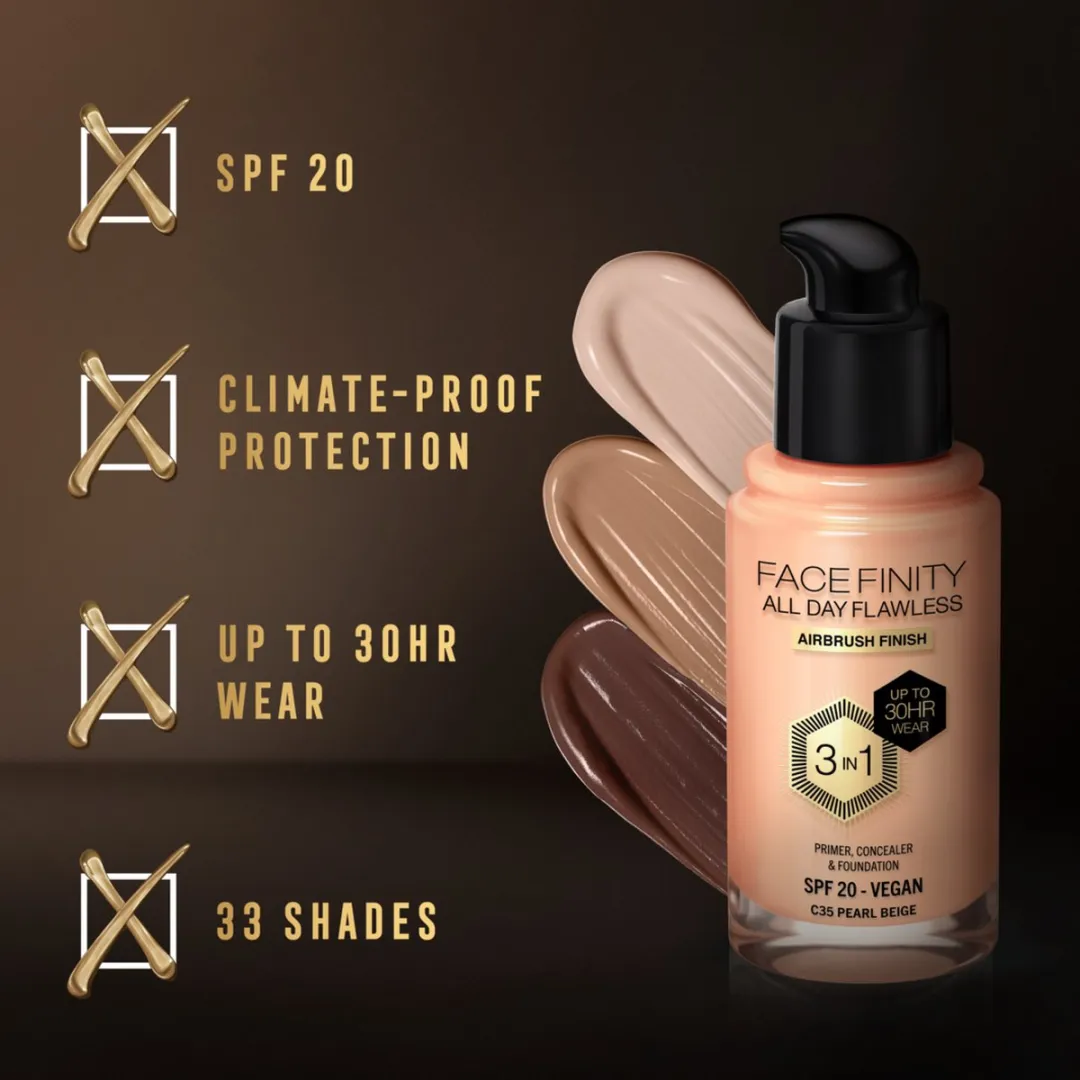 Max Factor Facefinity Foundation C35 Pearl Beige - 30ml