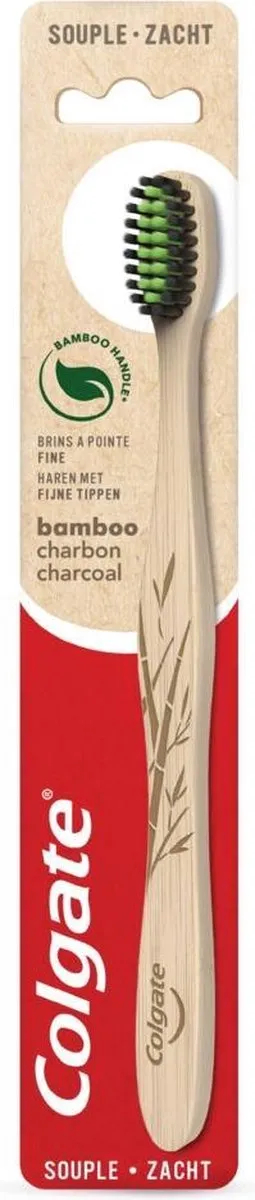 Colgate Bamboo Charcoal Soft Tandenborstel - Beige/Zwart