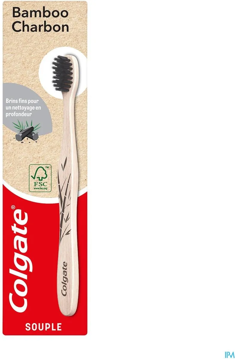 Colgate Bamboo Charcoal Soft Tandenborstel - Beige/Zwart