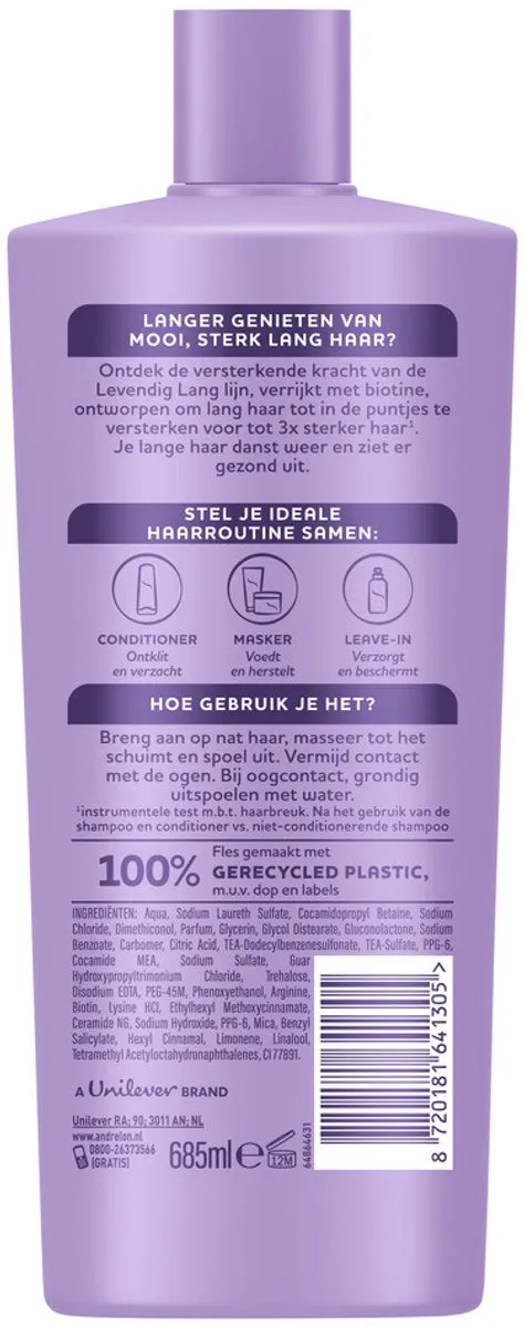 Andrélon Levendig Lang Shampoo 685ml - 10 Stuks