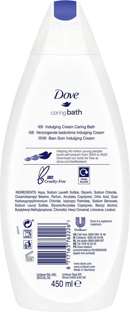 Dove Caring Bath Indulging Cream Badcrème - 2700ml (6x450ml)