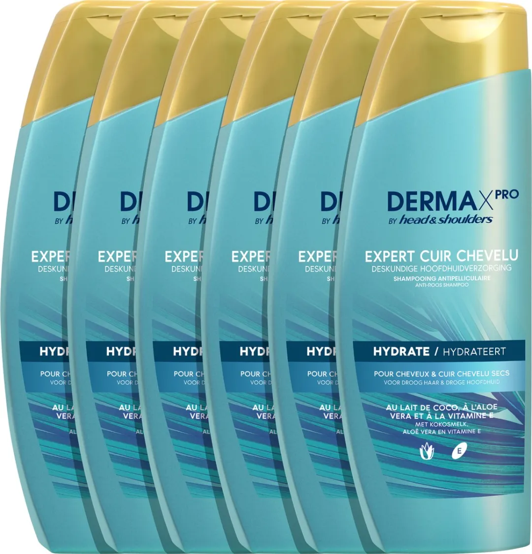 Head & Shoulders DERMAxPRO Hydrateert Anti-roos Shampoo 6x225ml