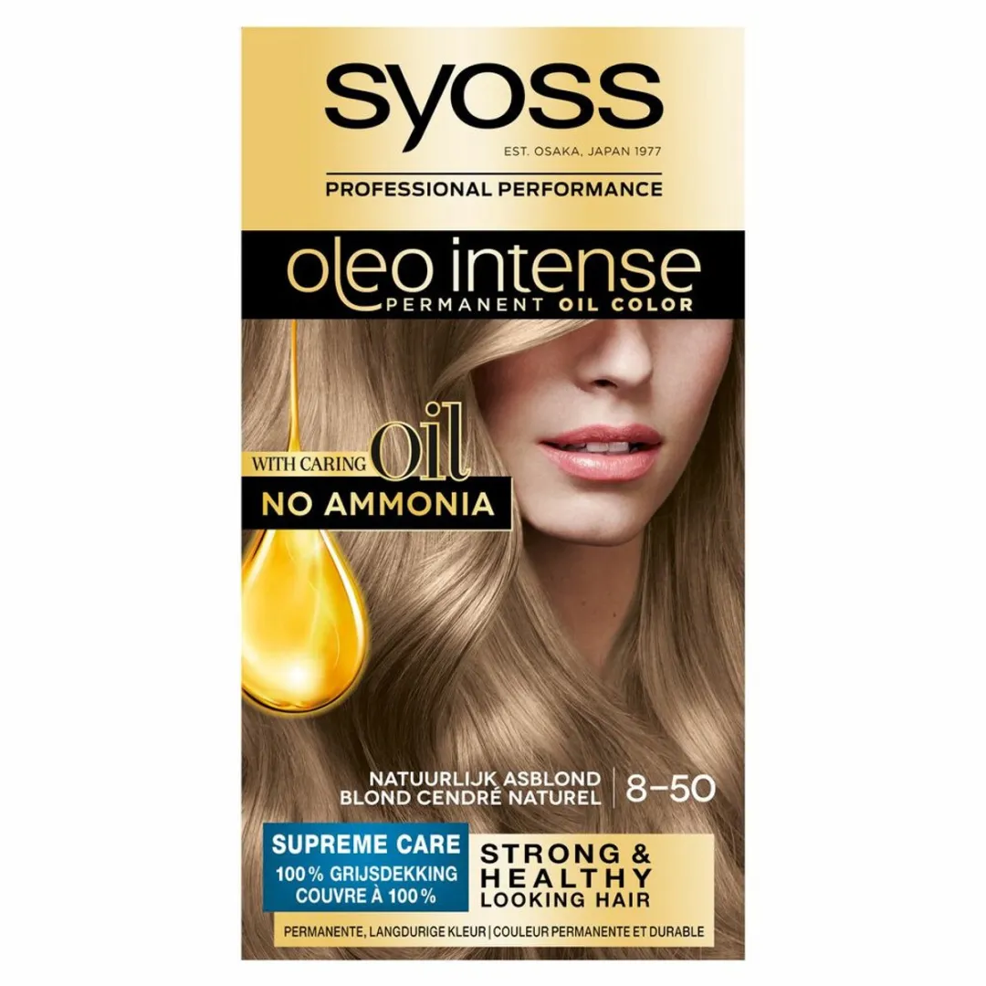 SYOSS Color Oleo Intense 8-50 Natuurlijk Asblond - 3x115ml
