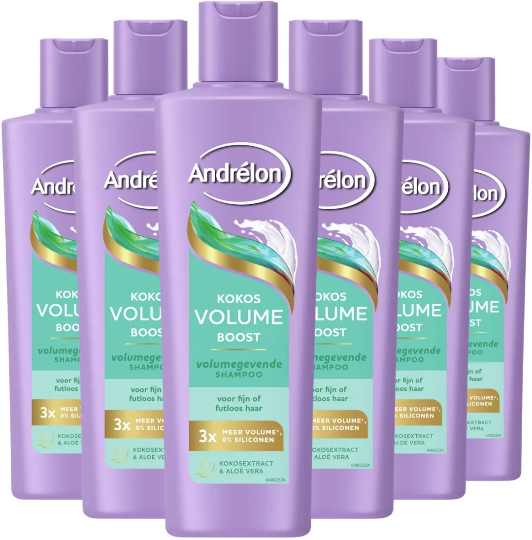 Andrélon Kokos Volume Boost Shampoo - 6x250ml