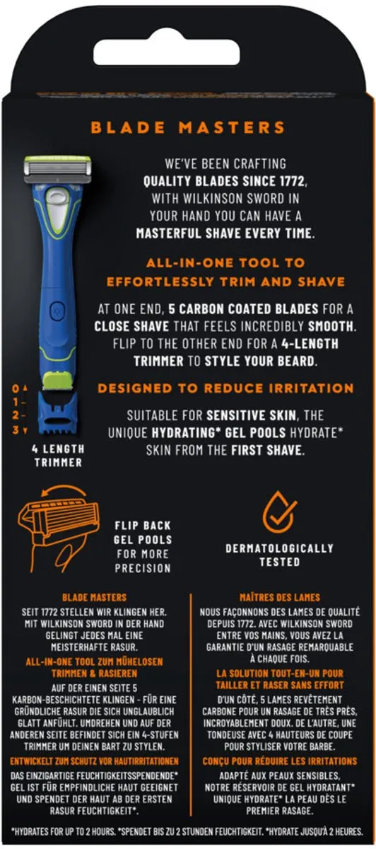 Wilkinson The Face Groomer Scheersysteem - 20 Stuks (5x4) - Blauw/ Groen/ Zilver