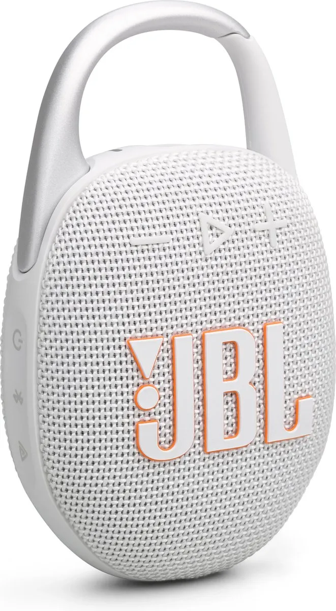 JBL Clip 5 Draadloze Bluetooth Speaker - 7W - 12 uur - IP67 - Wit