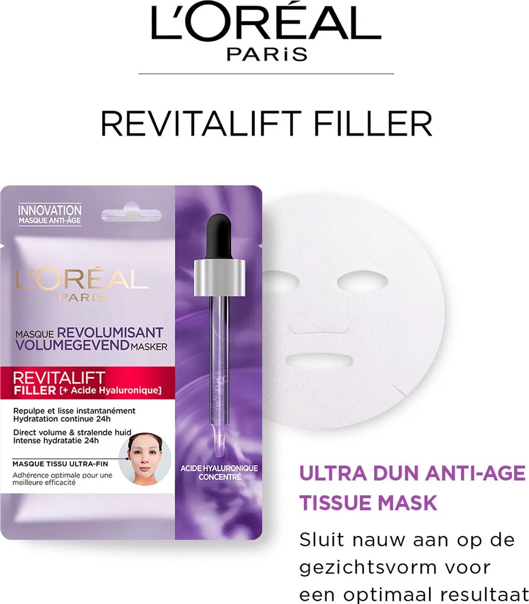 L'Oréal Paris Revitalift Hyaluronzuur Tissue Masker - 32g