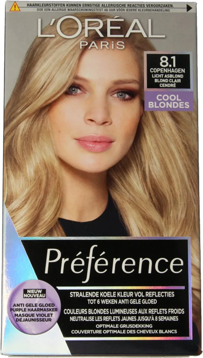 L'Oréal Paris Préférence Cool Blondes 8.1 Permanent Haarkleuring 996ml