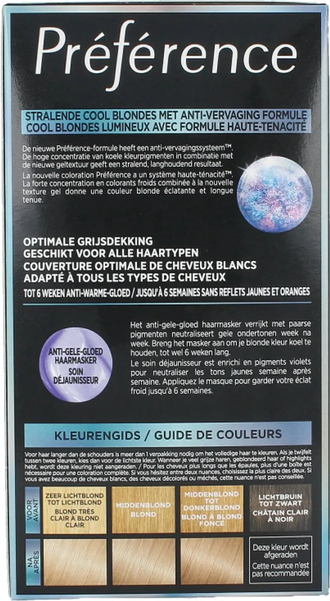 L'Oréal Paris Préférence Cool Blondes 8.1 Permanent Haarkleuring 996ml