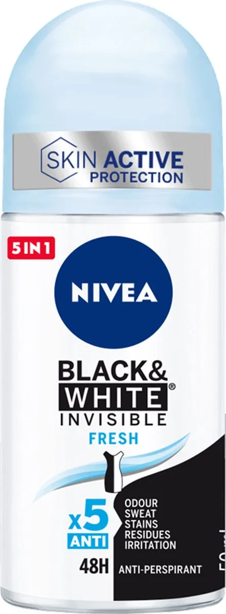 NIVEA Black & White Invisible Fresh Deo Roller 50ml