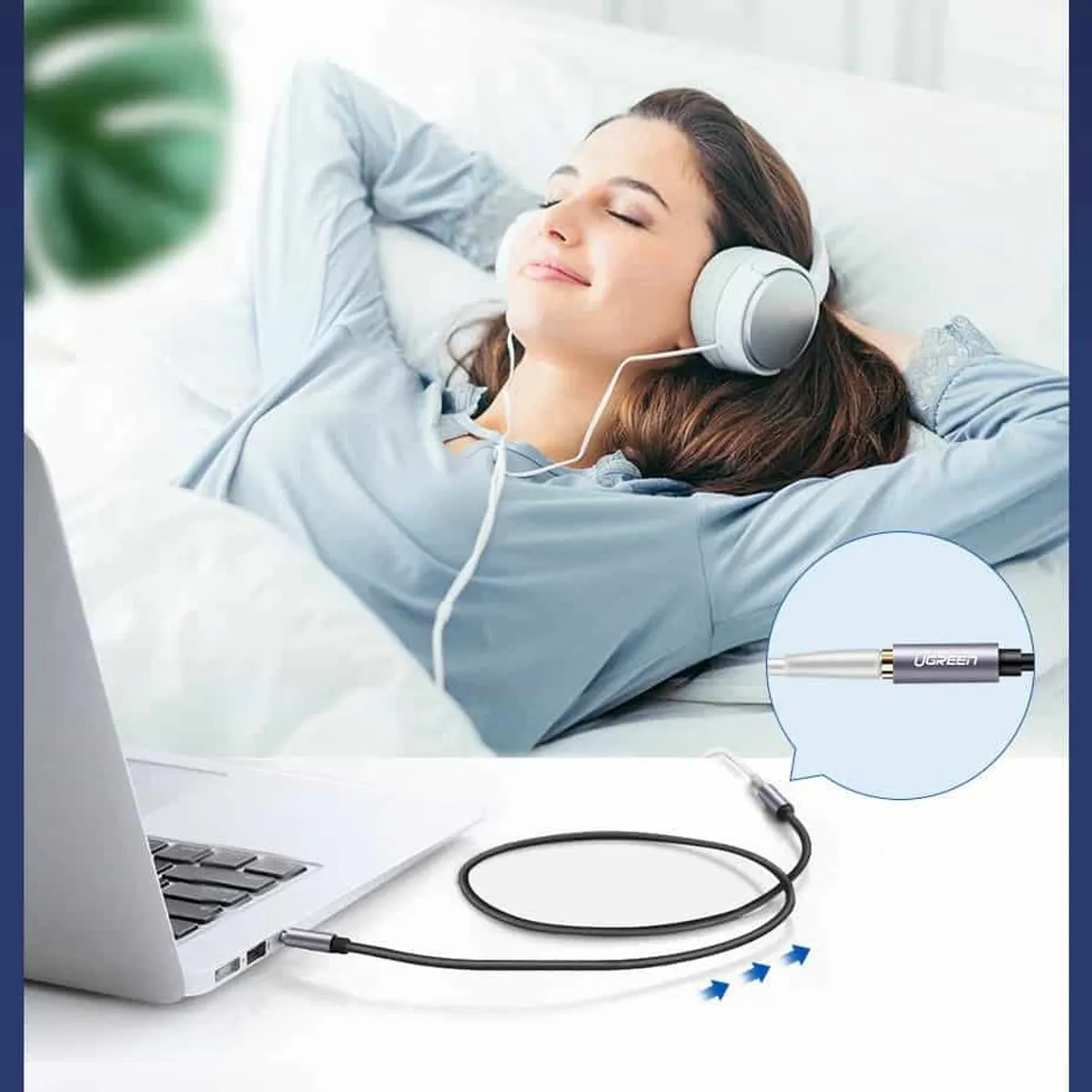 UGREEN 3.5mm AUX Verlengkabel 2m - Transparant