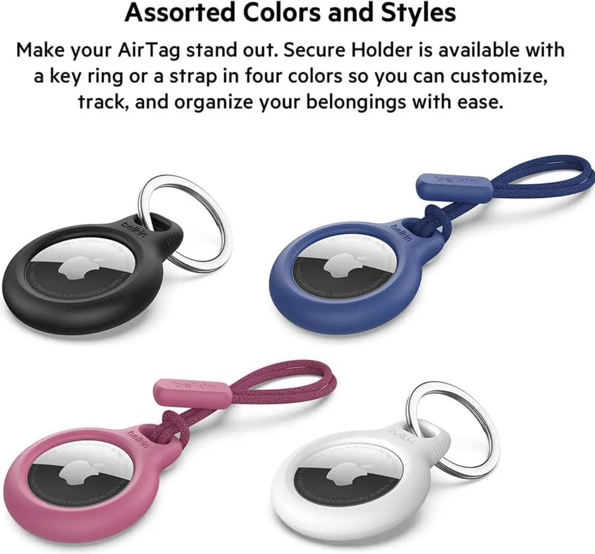 Belkin AirTag Beschermhoes 4 Stuks - Zwart