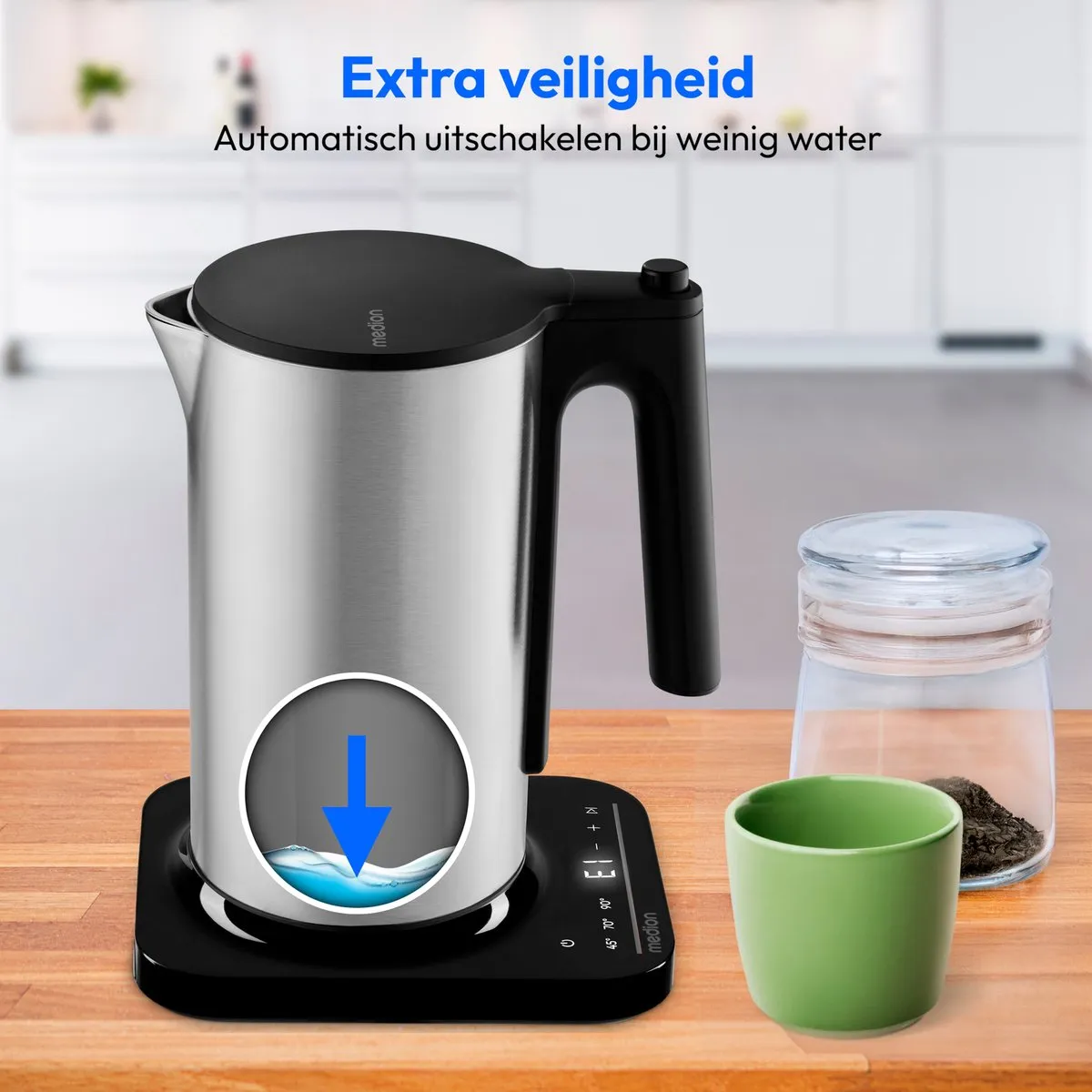 Medion LIFE MD12106 Waterkoker 2200W 1,5L - Zilver