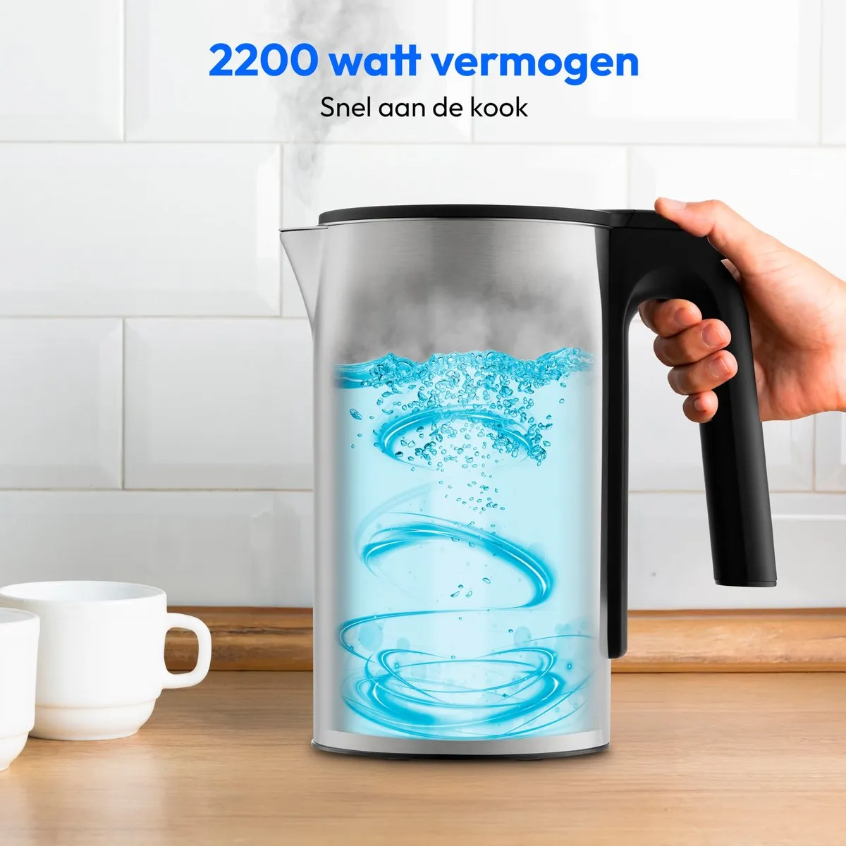 Medion LIFE MD12106 Waterkoker 2200W 1,5L - Zilver - afbeelding 6 van 6