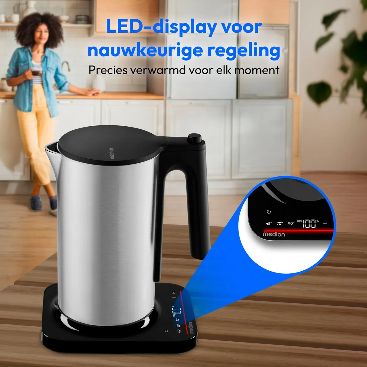 Medion LIFE MD12106 Waterkoker 2200W 1,5L - Zilver
