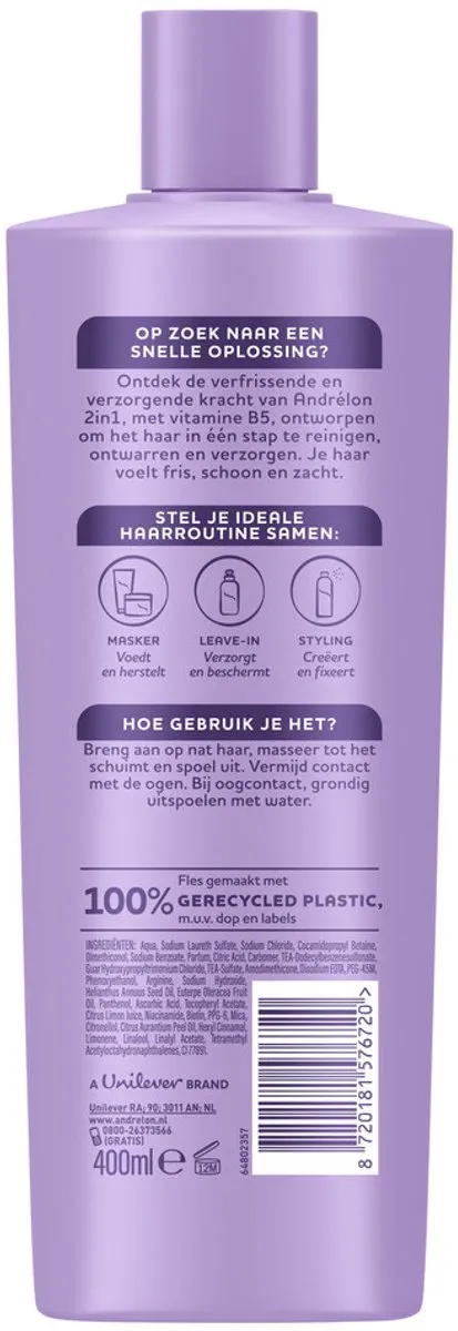 Andrélon Iedere Dag Shampoo 2-in-1 400ml - 5 Stuks