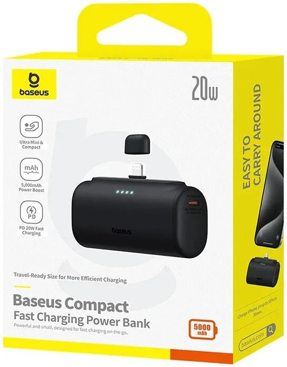 Baseus 5000mAh Powerbank - 20W - USB-C - Zwart